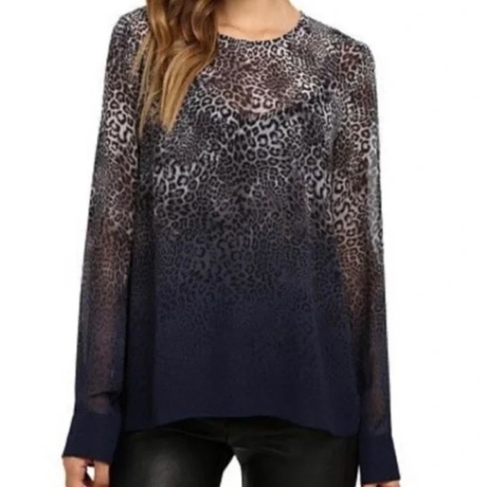 Vince Camuto Ombre Leopard Print Top